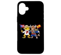 Toro Español Rana Coquí de Puerto Rico Bandera de España Carcasa para iPhone 16 Plus
