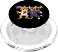 Toro Español Rana Coquí de Puerto Rico Bandera de España PopSockets PopGrip para MagSafe