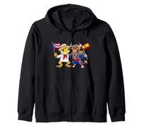 Toro Español Rana Coquí de Puerto Rico Bandera de España Sudadera con Capucha