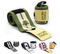 TORO GEAR Muñequeras verdes CrossFit y Halterofilia - Titan Ultra Lift - Soporte Profesional para Levantamientos Pesados - Velcro Ultrafuerte - Talla M 30 cm o L 45 cm (Green Jaguar, L)