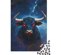 Toro Oscuro Trueno 1000 Piezas Cartón Grueso Rompecabezas Premium para Adultos Difícil Desafío Juego 70x50cm/1000pcs