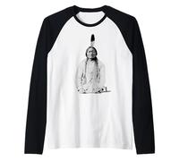 Toro Sentado Jefe Indio Nativo Americano Lakota Sioux Pride Camiseta Manga Raglan