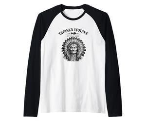Toro Sentado Tatanka Iyotake Lakota Historia Camiseta Manga Raglan
