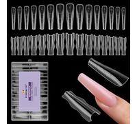 TOROKOM 240 PCS Moldes de Uñas Sandwich Dual, Formas para Extensiones Rápidas, Sin Moldes de Papel, 15 Tamaños Reutilizables de Plástico para Builder Gel & Polygel (Trapezoide)