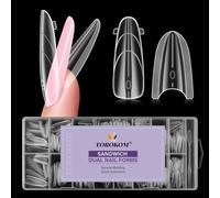 TOROKOM 256 PCS Moldes de Uñas Sandwich Dual, Formas para Extensiones Rápidas, Sin Moldes de Papel, Reutilizables de Plástico para Builder Gel & Polygel (16Tamaños，Elipse)