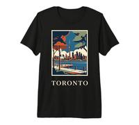 Toronto Canadá Skyline CN Tower Vintage Travel Artwork Camiseta Premium