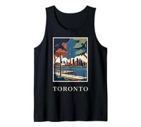 Toronto Canadá Skyline CN Tower Vintage Travel Artwork Camiseta sin Mangas