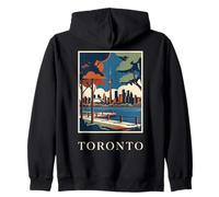 Toronto Canadá Skyline CN Tower Vintage Travel Artwork Sudadera con Capucha