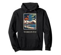 Toronto Canadá Skyline CN Tower Vintage Travel Artwork Sudadera con Capucha