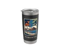 Toronto Canadá Skyline CN Tower Vintage Travel Artwork Vaso térmico de acero inoxidable de doble pared