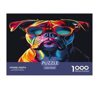 Toroperro Americano Puzzle Regalo Creativo Decoración Familiar 1000 Piezas Perros Rompecabezas Imposible Entretenimiento Creativo para Adultos 70x50cm/1000pcs