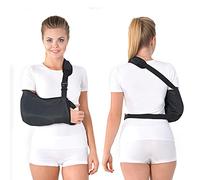 TOROS-GROUP Cabestrillo de brazo con cinturón abrochado con hebilla en la cintura, inmovilizador de hombro Small Negro