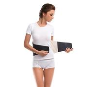 TOROS-GROUP Cinturón cálido para la espalda baja; Faja de calentamiento; facilidad espasmos musculares; Alivio y recuperación del dolor de espalda; Calor natural; Forro de lana 100% Large Negro