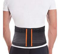TOROS-GROUP MANUFACTURE - Cinturón lumbar con varillas estabilizadoras para reducir el dolor y corregir la postura, soporte lumbar ajustable, unisex, con 8 costillas, altura 18 cm, color negro