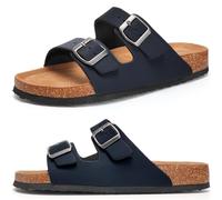 Torotto Pantuflas Mules Sandalias para Hombre con Punta Cómodas de Playa con Hebilla Planas Zuecos Verano Zapatillas de corcho para Caballeros
