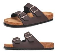 Torotto Pantuflas Mules Sandalias para Hombre con Punta Cómodas de Playa con Hebilla Planas Zuecos Verano Zapatillas de corcho para Caballeros