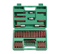 Torque Socket Set 60 Pc S2 Steel Hex Star Bit Kit With Case