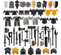 Torquino Bloques de construcción de armadura de casco de arma, kit de estilo medieval antiguo Egipto griego, compatible con todas las principales marcas, regalo para adultos (58 piezas)