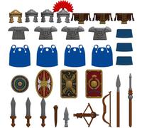 Torquino Juego de bloques de construcción de armadura de caballero medieval, juego de accesorios de paquete de armas medievales, regalo para adultos (31 piezas)