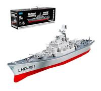 Torquino LHD-881 - Acorazado a control remoto a escala 1/390, modelo de acorazado eléctrico de alta frecuencia de 2.4G RC con luz LED, regalo para fanáticos militares (versión RTR)