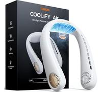 TORRAS COOLiFY Air 2025 - Ventilador de cuello mejorado para aire acondicionado, ventilador portátil ultraligero recargable, cuello de refrigeración personal con 3 modos de ventilador/enfriador/calor