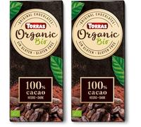 Torras Orgánico Chocolate 100% Cacao, 100g BIO (Paquete de 2)