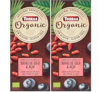 Torras Orgánico Chocolate Fondant con Goji y Açaí, 100g BIO (Paquete de 2)