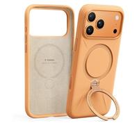 TORRAS Ostand Q Pro - Carcasa de Silicona para iPhone 17 Pro MAX, Compatible con MagSafe, Soporte magnético Giratorio 360°, Anillo de Soporte Trasero y Soporte de pie, Color Naranja