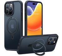 TORRAS Ostand Q1 Guardian para iPhone 14 Pro Max Funda para MagSafe (Nr.1 Fuerza Magnética, Soporte invisible, Protección Militar) Resistente a los golpes Funda iPhone 14 Pro Max Case All-in-One Negro