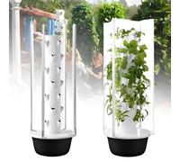 Torre aeropónica para interiores, sistema de cultivo hidropónico, kit de cultivo aeropónico de jardín con luces LED de crecimiento, cultivo sin suelo, para verduras de hojas, melones, fresas, 5 capas