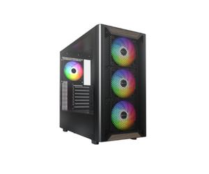 Torre ATX Montech XR WOOD (B) Negro Midi-Tower 4x120mm RGB Ventana Lateral