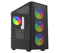 Torre ATX Savio Noctis Flow RGB vidrio templado 3x120 mm RGB negro