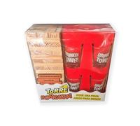 Torre Borracha - Drunken Tower. Juego de Bebida y Fiesta, Incluye 4 Vasos chupito y Frases (versión español)