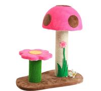 Torre creativa para gatos con diseño de hongos, muebles pequeños para mascotas con postes rascadores de sisal, ideal para jugar en interiores y moler garras, acogedor y divertido para gatos
