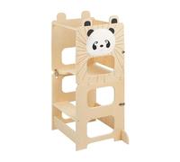 Torre de aprendizaje Transformable con pizarra negra, versátil y segura para niños, 2 en 1, ideal para aprender, dibujar y jugar en casa (87 x 42 x 38,5 cm) (Panda)