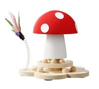 Torre de árbol para gatos, árbol trepador de varios niveles, base de hongo de madera natural, poste rascador de sisal, juguete colgante para gatitos, mascotas, interior, enriquecimiento, aburrimiento