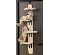Torre de árbol para gatos - Estantes trepadores de 4 niveles para gatos de interior, percha y escalador sobre la puerta, estante de salto para mascotas, estantes montados para gatos