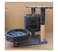 Torre de árbol trepador para gatos, árbol de juego para mascotas, árbol rascador, una charla, escalar, saltar, marco de juguete para mascotas (color: gris) (gris)