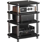 Torre de audio HiFi Rack - Estante para impresora de 4 niveles y soporte de TV de almacenamiento ajustable para amplificador de CD DVD y altavoces, perfecto para oficina en casa y cine (estilo 2)