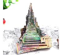 Torre de bismuto natural de metal, piedras de pirámide minerales, piedras preciosas de curación Reiki, colección de meditación o decoración del hogar, cristales crudos, torre de bismuto, 25-60 g