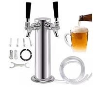 Torre de cerveza de barril, dispensador de cerveza de grifo de doble cabeza con tubo de 47.24 pulgadas para el hogar, bar, picnic y fiestas, diseño compacto (11 x 11 x 33 cm)