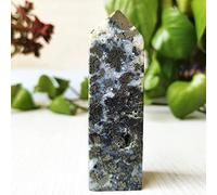 Torre De Cristal De Ágata Natural, Varita De Piedra, Decoración De Habitación, Ágata Y Pirita, Adornos Minerales Simbiontes, Cristales Curativos De Reiki,A63 131 G 91 Mm