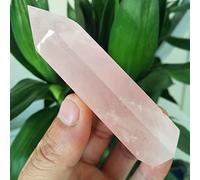 Torre De Cristal De Cuarzo Rosa Natural Punto De Varita De Piedra Decoración Del Hogar Piedras Preciosas Rosas Campo Magnético Energía Chakra Cristales Curativos,80mm-90mm