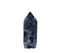 Torre de cristal de esfalerita natural, geoda brillante oscura individual | Punta hexagonal tipo prisma: ejemplar de piedra preciosa en bruto para decoración del hogar, meditación y