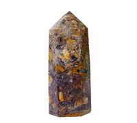 Torre de Cristales Natural - de piedras preciosas de 6 facetas pulidas | Punto de piedra energética curativa para reiki, meditación, equilibrio espiritual, pantalla, colección, decoraz