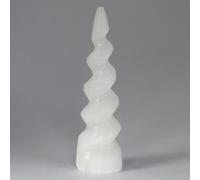 Torre de Cuerno de Unicornio Espiral de Selenita - 15 cm