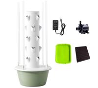 Torre de cultivo hidropónico,a de cultivo hidropónico en torre para huertos familiares, jardinera vertical con luz LED, hidropónico en torre para hierbas y verduras,28holes