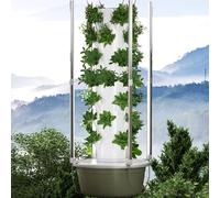 Torre de cultivo hidropónico vertical con luz LED, sistema de cultivo de hierbas para interiores con capacidad para 20-36 plantas, kit de cultivo sin tierra que ahorra espacio para el hogar, balcón