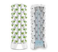 Torre de Cultivo hidropónico Vertical, Sistema de Torre hidropónica Vertical - Kit de Cultivo hidropónico de Interior para Hierbas, Frutas y Verduras - 80 macetas con Bomba, Adaptador, semil