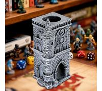 Torre de dados Castillo Mágico, accesorios DND, Bandejas de liar de resina D&D, Juegos de rol de mesa Torre de dados con diseño de castillo, Regalos para jugadores de fantasía 3D (Dados no incluidos)
